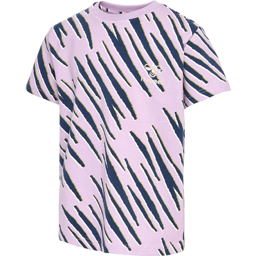 219318-3308-134 S/S T-Shirt lila Hmlrushy Aop hummel Lifestyleshirt